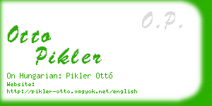 otto pikler business card