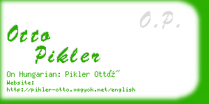 otto pikler business card